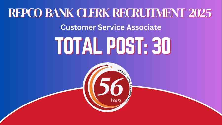 Repco Bank Clerk Recruitment 2025 Apply Online for 30 Posts- Eligibility, Dates & Details